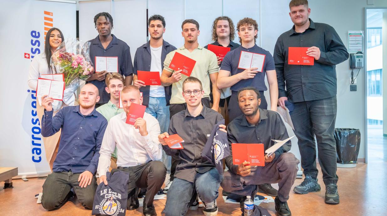 Remise des CFC des métiers de l'automobile avec Olivier Burri et Frédéric Mairy